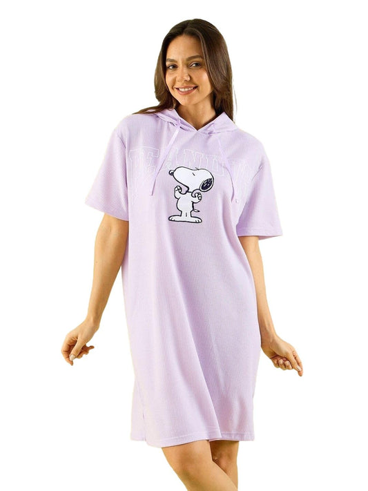 Sweet Dreams Women's Satin Maxi Casual Regular Nightgown (OCW-3691 Lilac Snow_Peach_XL)