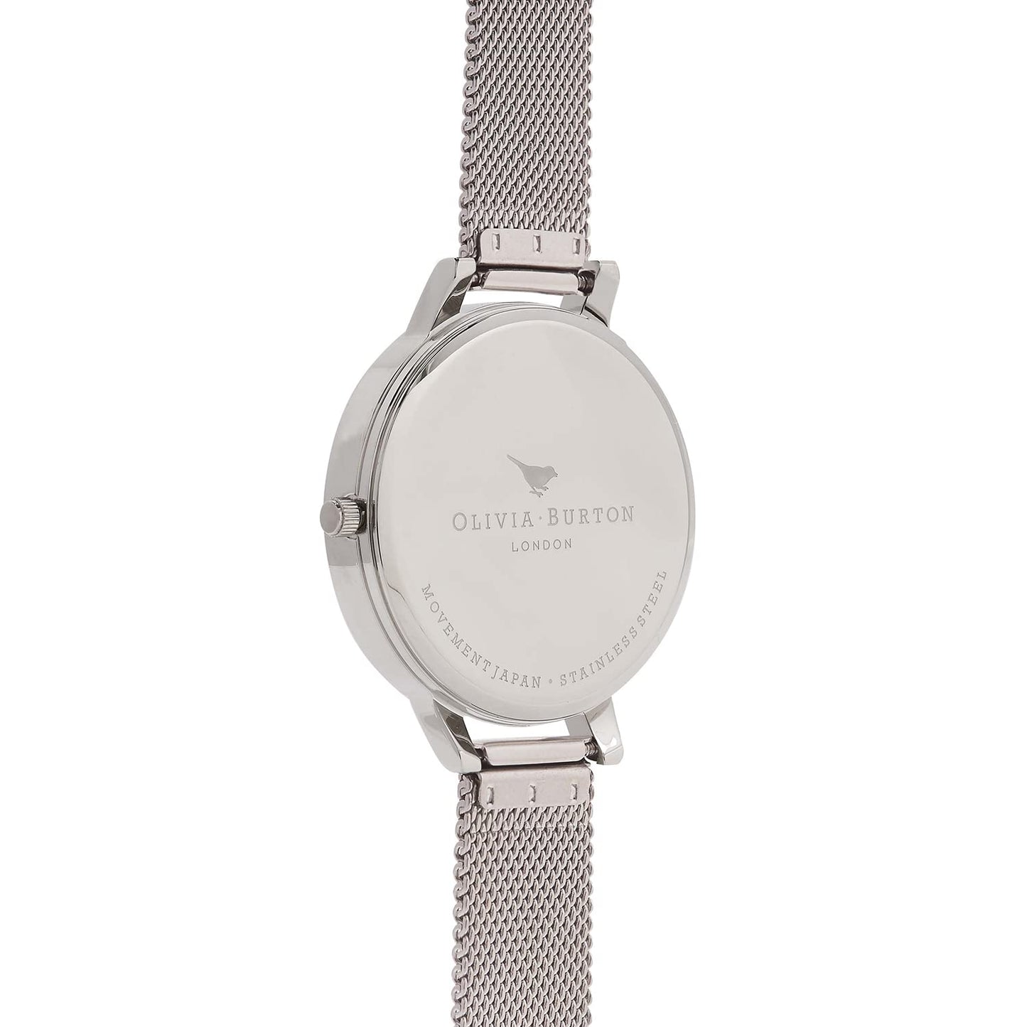 Olivia burton White Dial Qtz Basic White Round Dial Women's Watch|Stainless Steel Material|Silver Color Band - OB16BD97