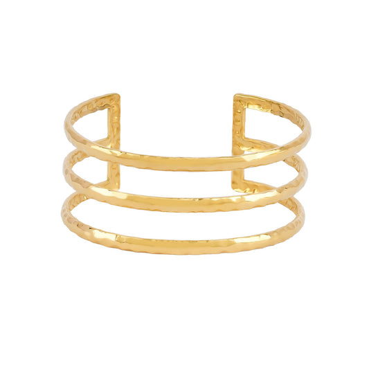 NAITRA Trio Gleam Three-Layer Cuff Bangle Bracelet for Women | Waterproof and Anti Tarnish Demifine Jewelry | Gifts for Women & Girls | 1 Year Warranty*