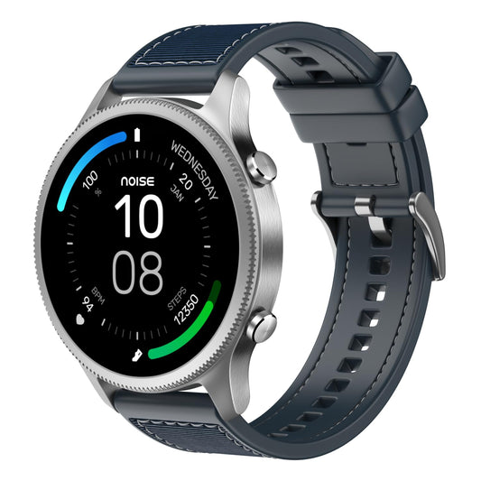 NoiseFit Halo 1.43" AMOLED Display, Bluetooth Calling Round Dial Smart Watch, Premium Metallic Build, Always on Display, Smart Gesture Control, 100 Sports Modes (Midnight Alloy)
