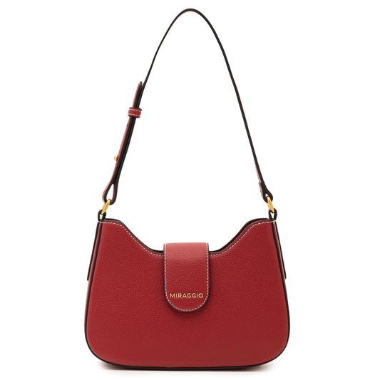 Miraggio Zoya Shoulder Bag For Women | Stylish Structured Shoulder Bag (Red)