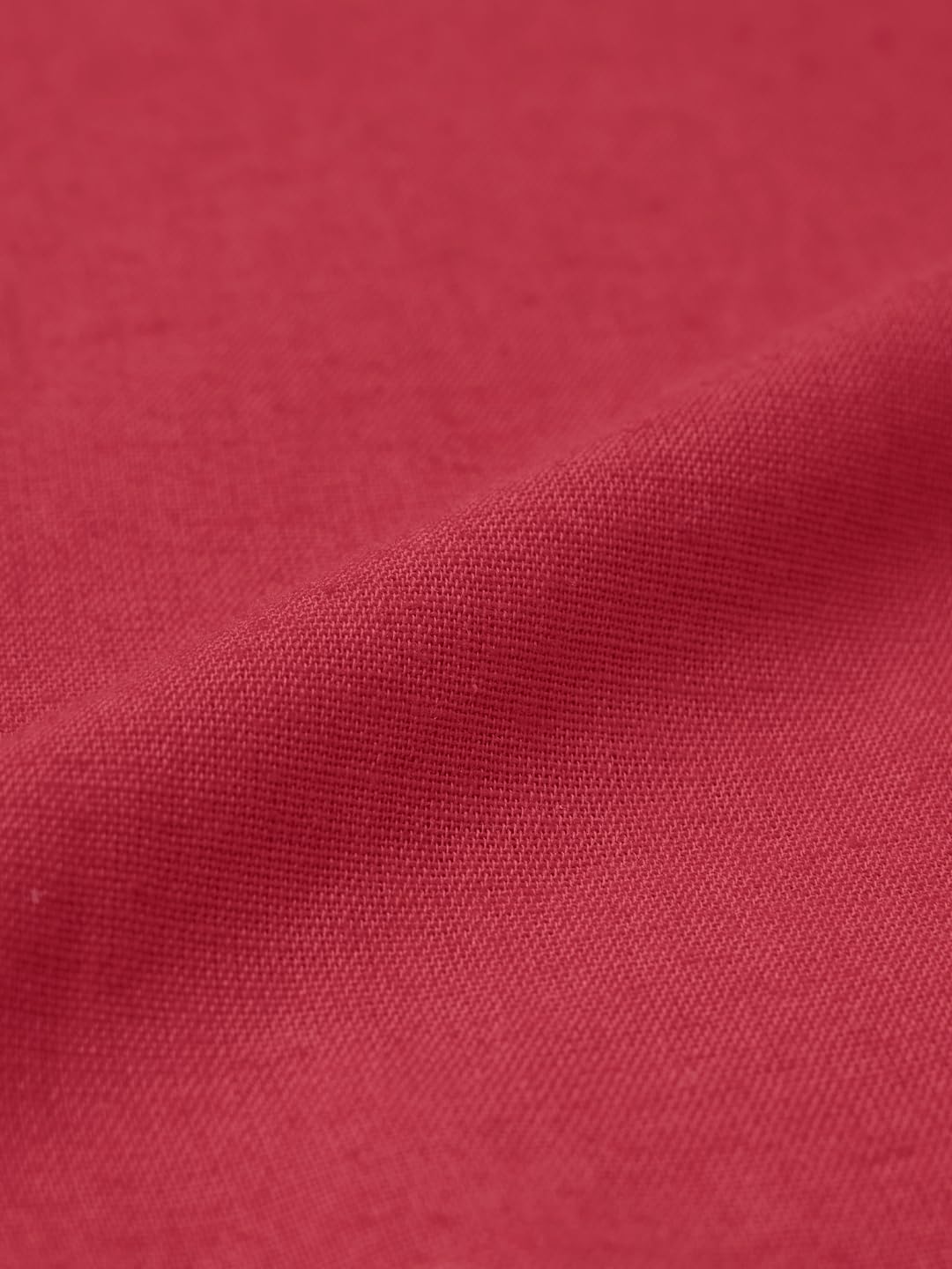 The Souled Store Cotton Linen: Red Women and Girls Long Sleeves Collared Neck Button Front Solid Cotton Linen Boyfriend Shirts