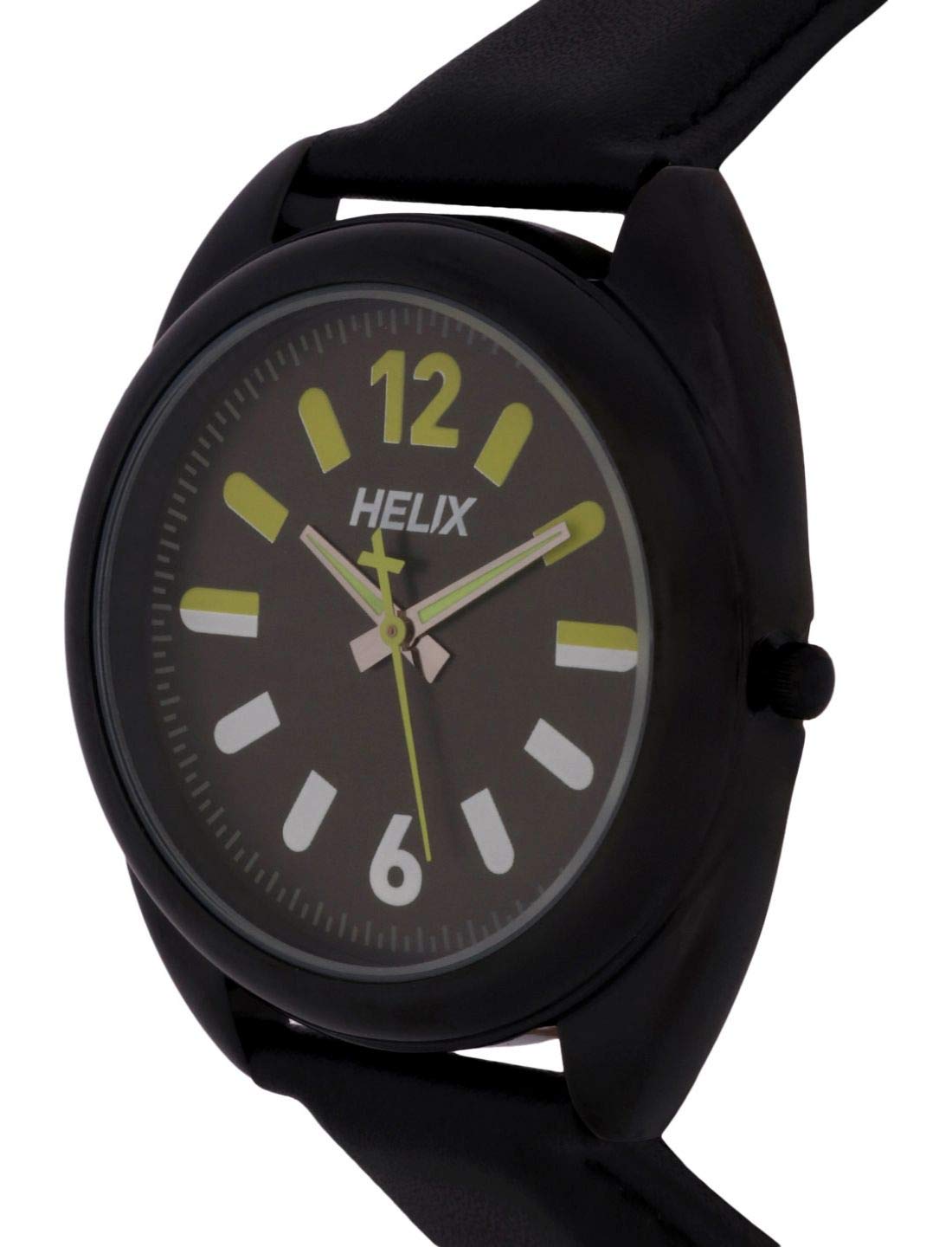 Helix Leather Analog Green Dial Men's Watch-Tw038Hg04, Band_Black