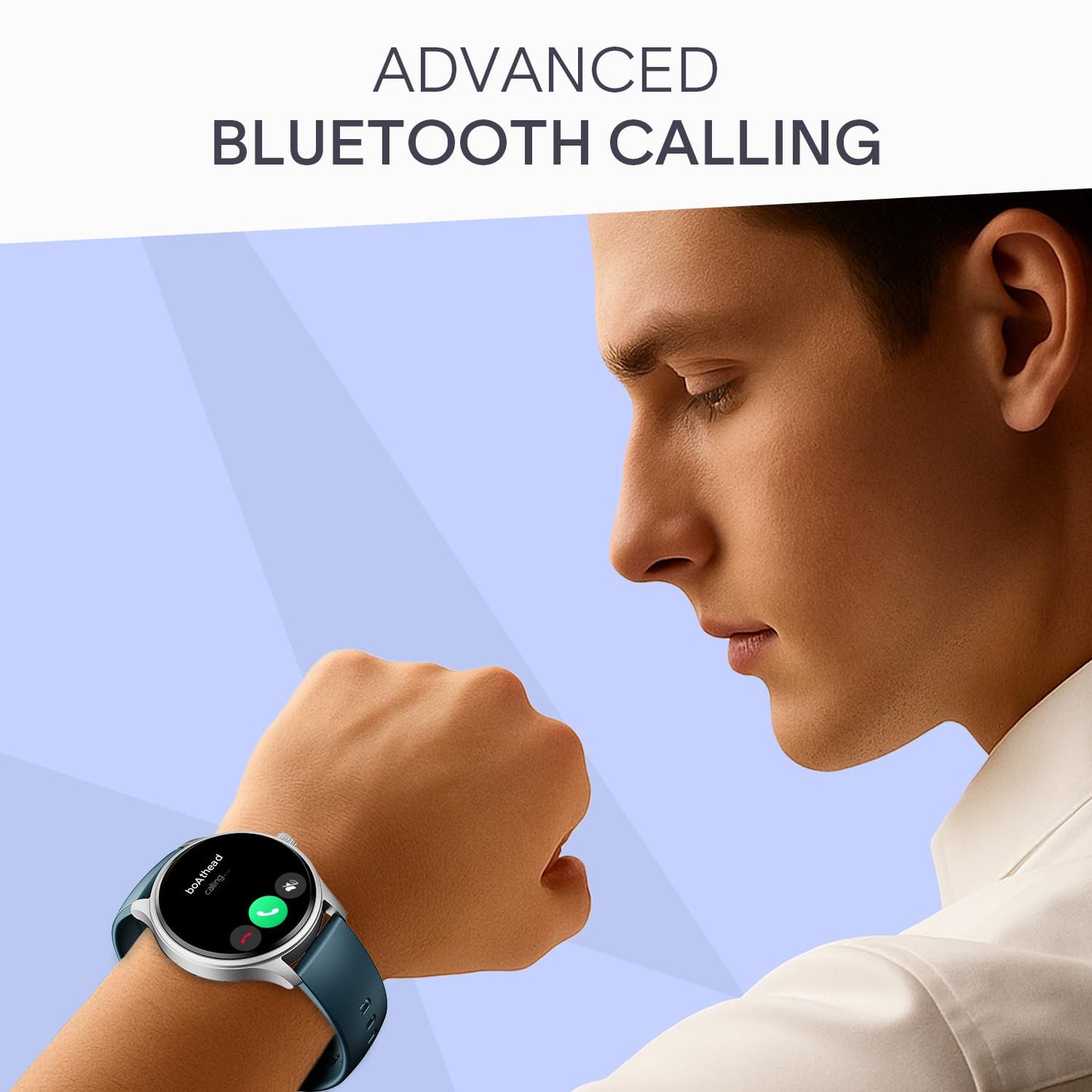 Boat Lunar Discovery Neo, 1.39" (3.5 cm) Round HD Display, Premium Metallic Finish, Animated Watchfaces, 100+ Sports Mode, Bluetooth Calling, Smart Watch for Men & Women (Ocean Blue)