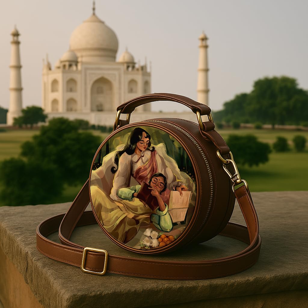 Kalankit Round Sling Bag for Women | Lightweight Vegan Leather Crossbody | Stylish Compact Purse | Crossbody Bags for Women | Valentine Gift for Her | The Mood Of Autumn