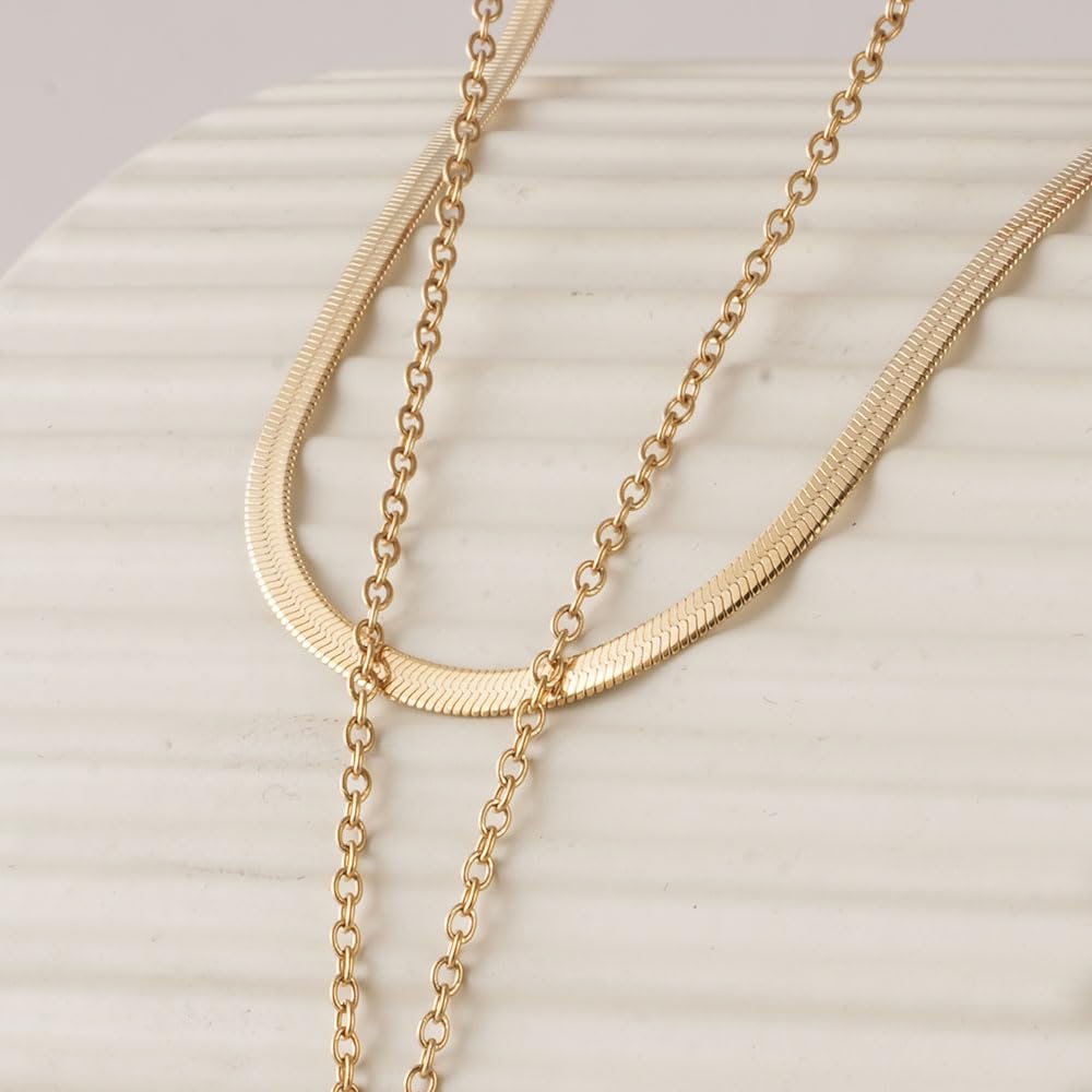 PALMONAS Layered Heart Gold Necklace for Women - Waterproof & Anti-Tarnish Necklace | Gift For Girls & Women