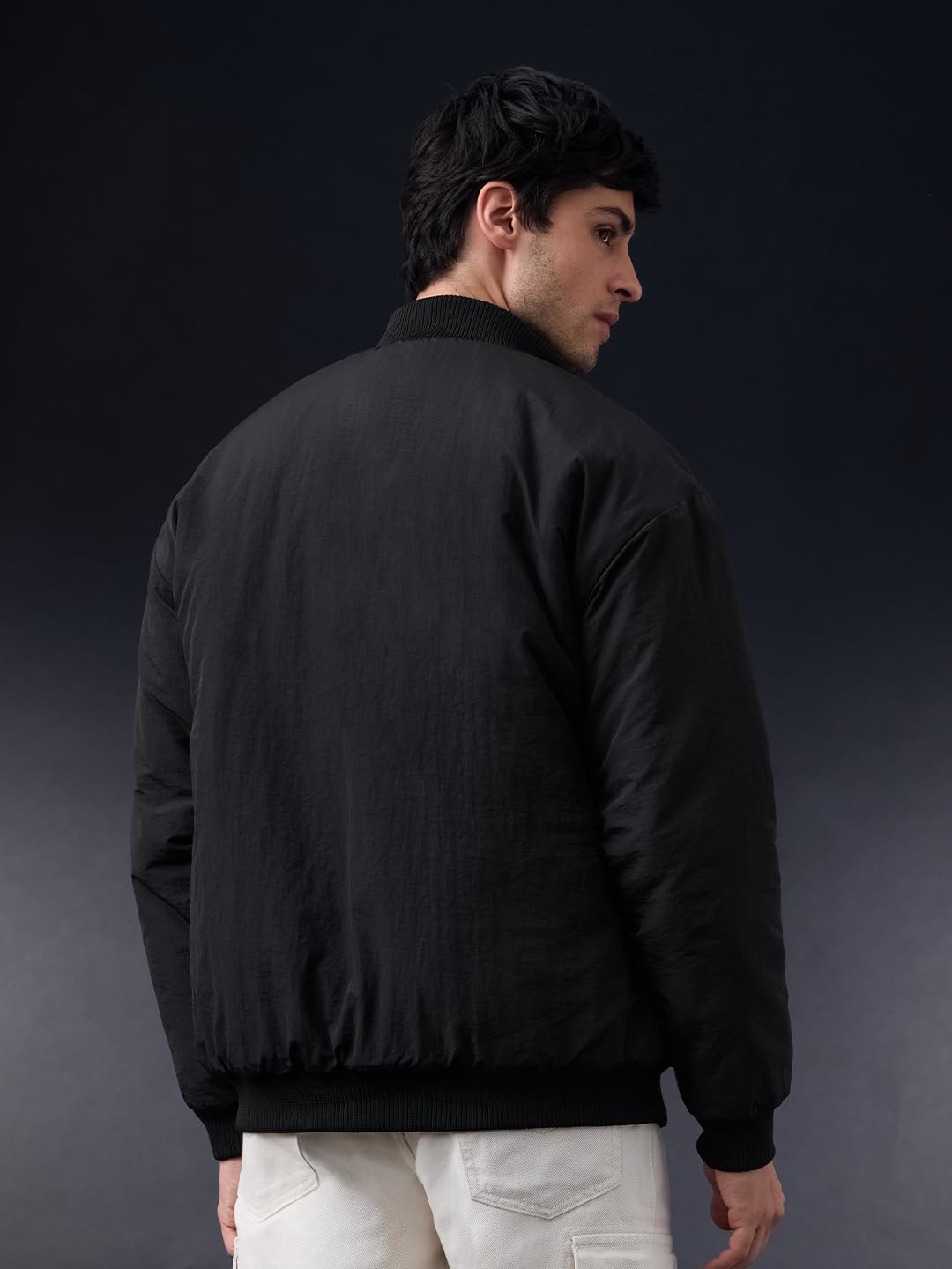 The Souled Store Punisher: Justice Men and Boys Full Sleeves Band Collar Black Camouflage Printed Polyester Regular Fit Lightweight Utility Pockets Winter Jacket