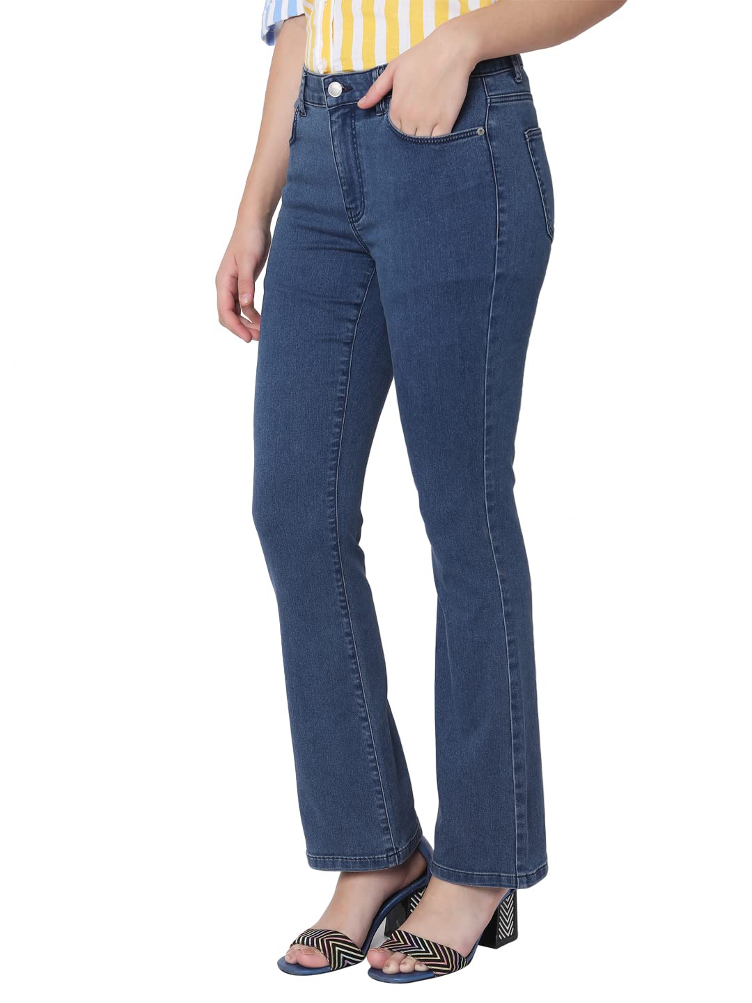 VERO MODA Bootcut fit Jeans (221575102_Medium Blue Denim_33)