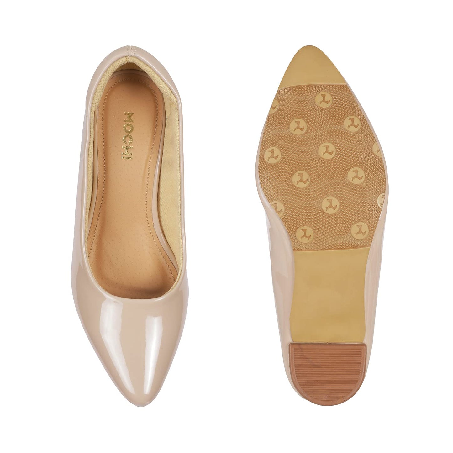 Mochi Womens Synthetic Beige Pumps (Size (7 UK (40 EU))