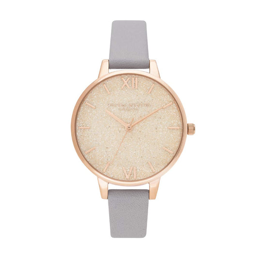 Olivia burton Glitter Dial Quartz Pale Rose Gold Glitter Dial for Women's Watch - OB16GD45