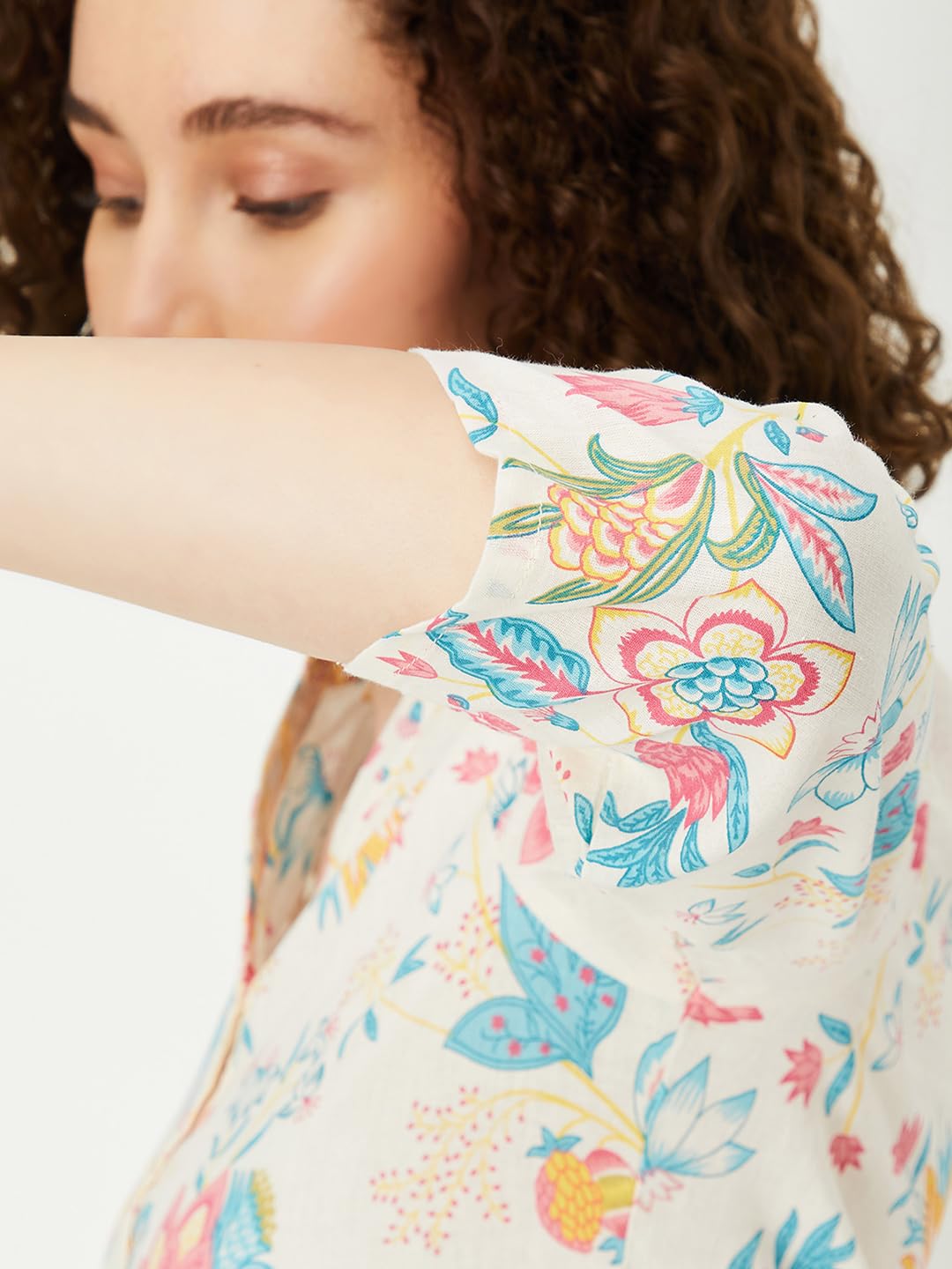 Max Women's Cambric Regular Kurta (SFPKSU24SH_Off White_L