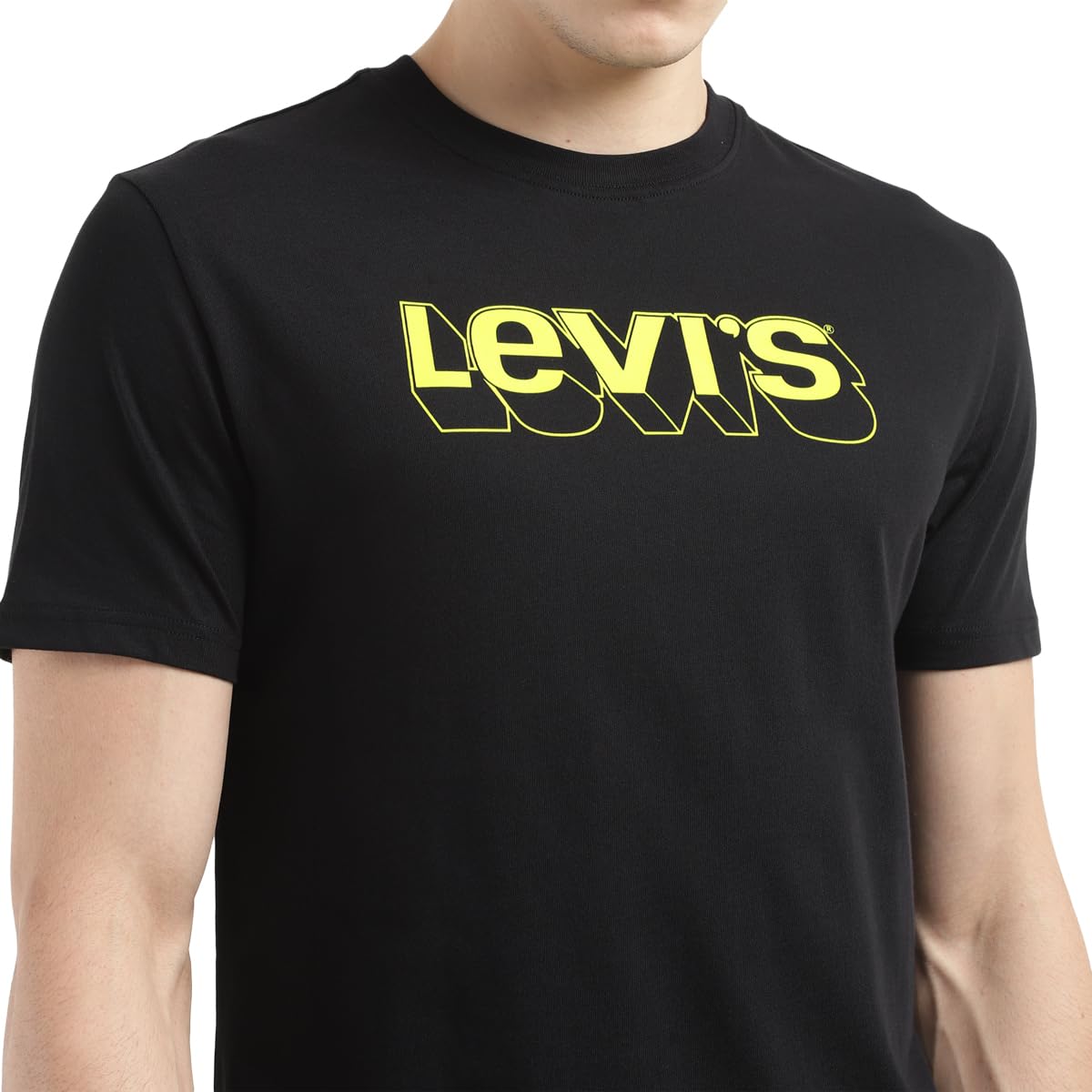 Levi's Men's Crew Neck Regular Fit Brand Logo T-Shirts Black Beauty