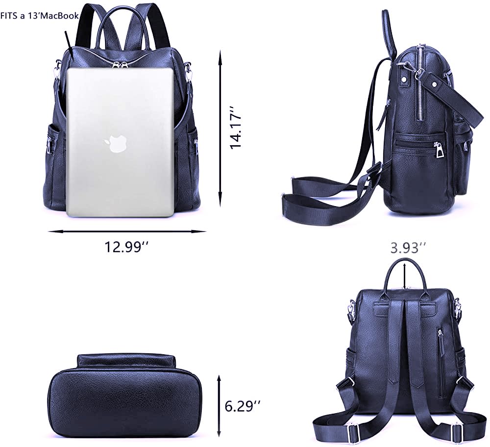 MomsyStore Fashion Backpacks For Girls and Women to Carry Regular Stuff Vegan Leather Backpacks (Blue)
