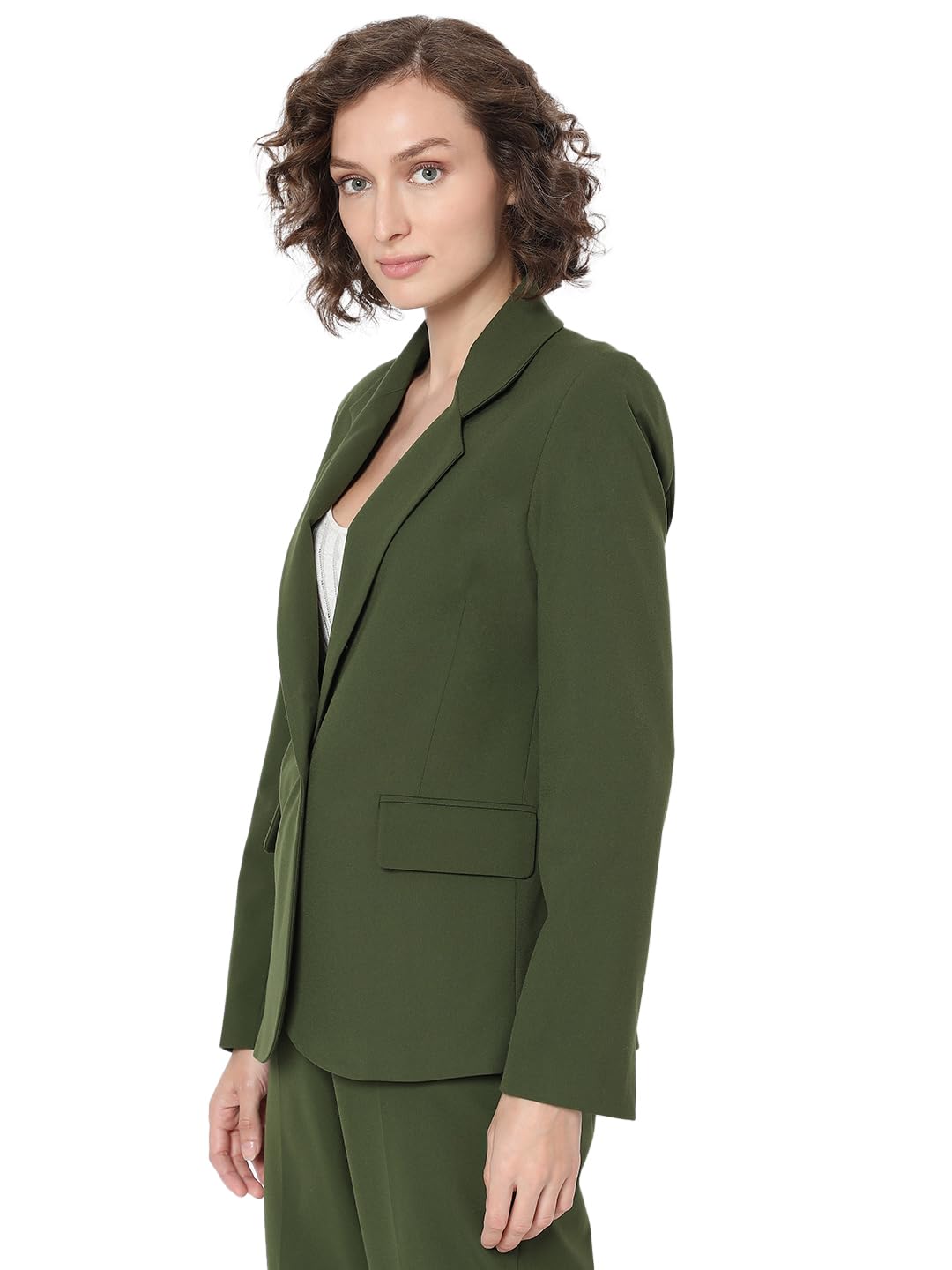 VERO MODA Womens Regular Fit Green Blazer
