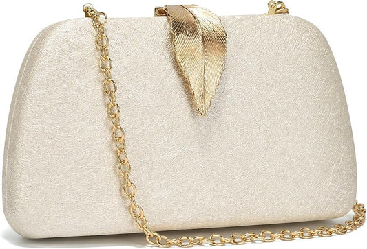 Lyrovo Evening Bag Clutch Purse for Women Ladies Sparkling Party Handbag Wedding Bag (PEARL WHITE)