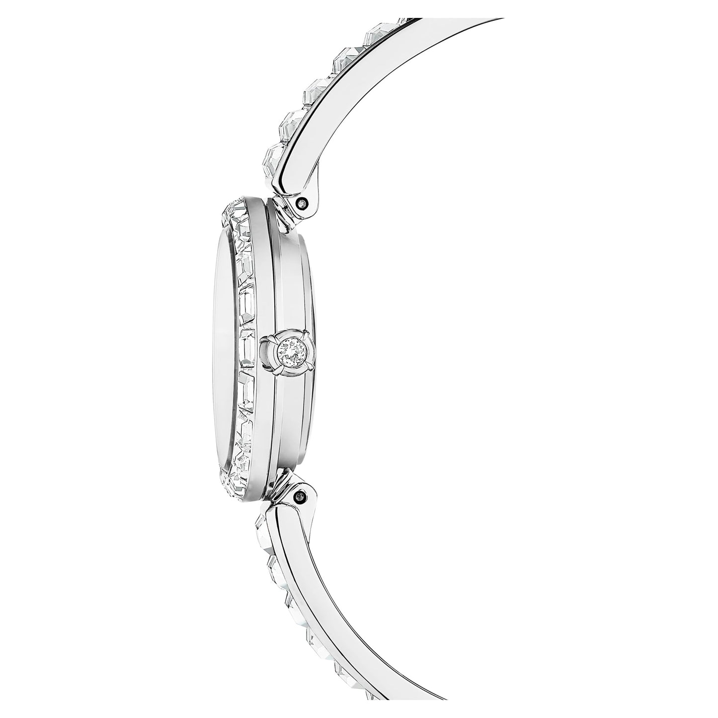 Swarovski Womens Sawrovski Matrix Bangle Analog Watch Swiss Made, Crystal Bracelet, Silver Tone, Stainless Steel 5677487