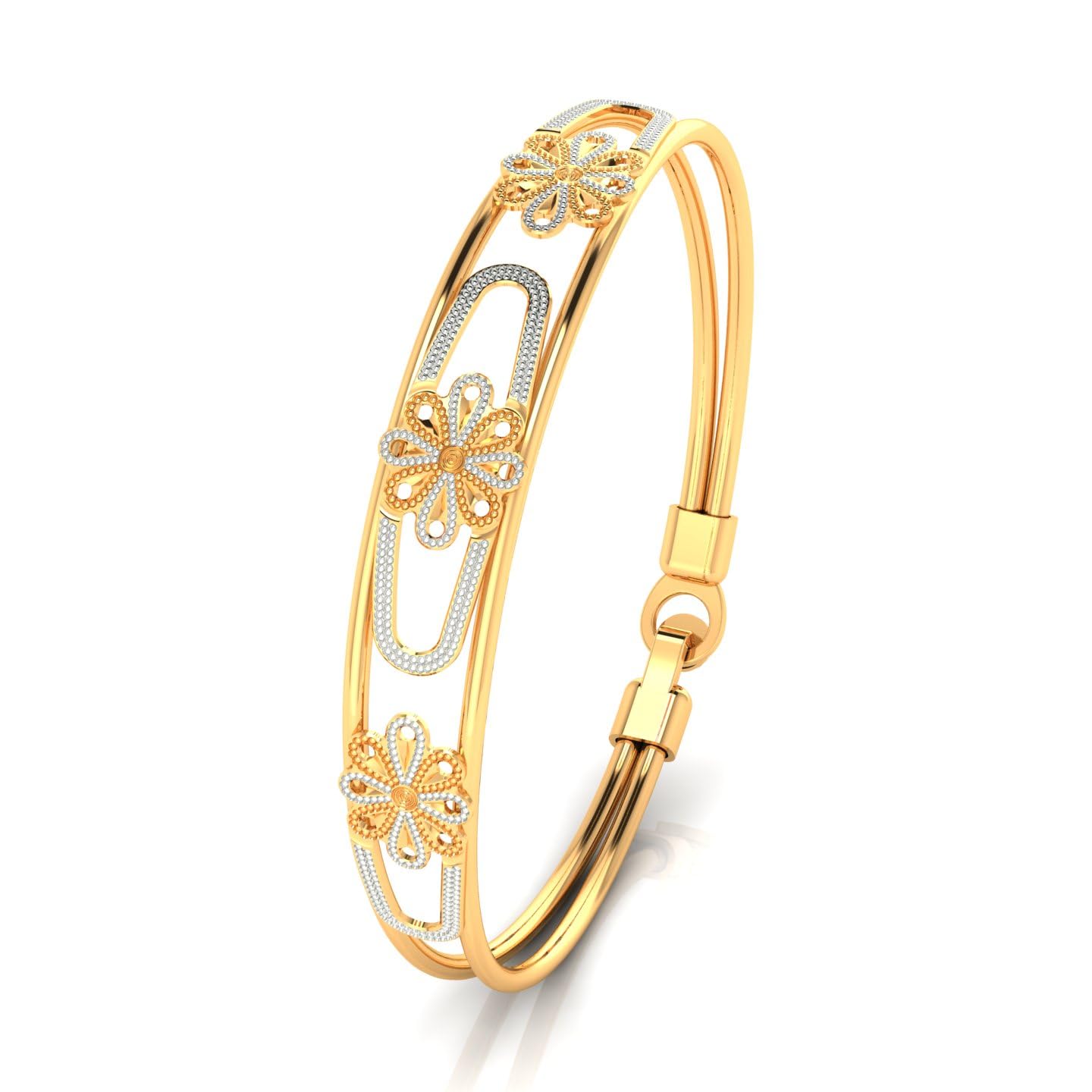 CYGNI BANGLES Womens Luxury Bracelets 18kt Yellow Gold Gold Plated CNC Bracelet for Women Traditional Design Froming Jewelry (LF-Yellow-05)