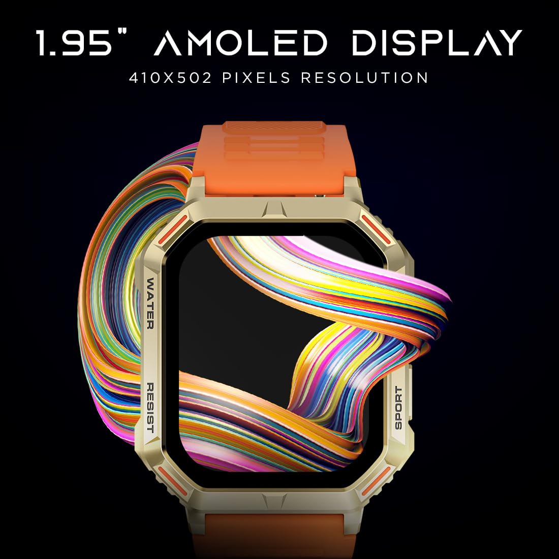 Fire-Boltt Strike Smart Watch 1.95 AMOLED Display, 800 NITS Brightness, 123 Sports Modes, Bluetooth Calling, Always On Mechanism