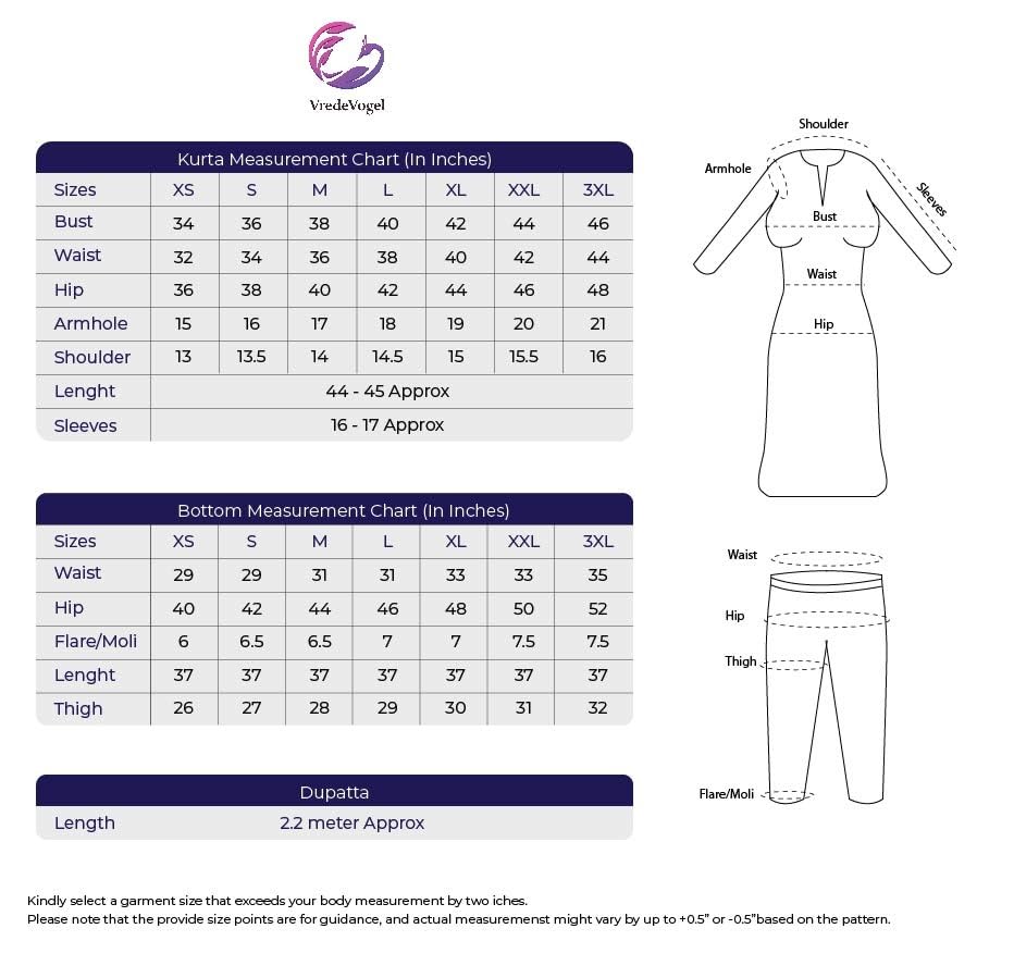 VredeVogel Women's Silk Blend Embroidered Straight Kurta & Trousers Pant With Dupatta (Green_X-Large, Regular Fit)