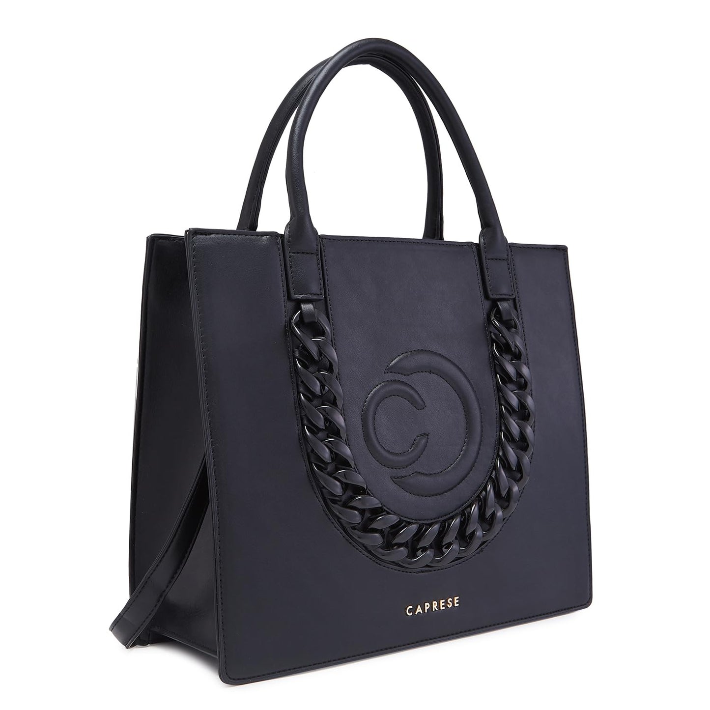 Caprese Roxana Tote Bag, Medium-Black | Stylish Handbag for Women | Spacious, Versatile Office & Daily Essentials Tote | Top Zip Closure