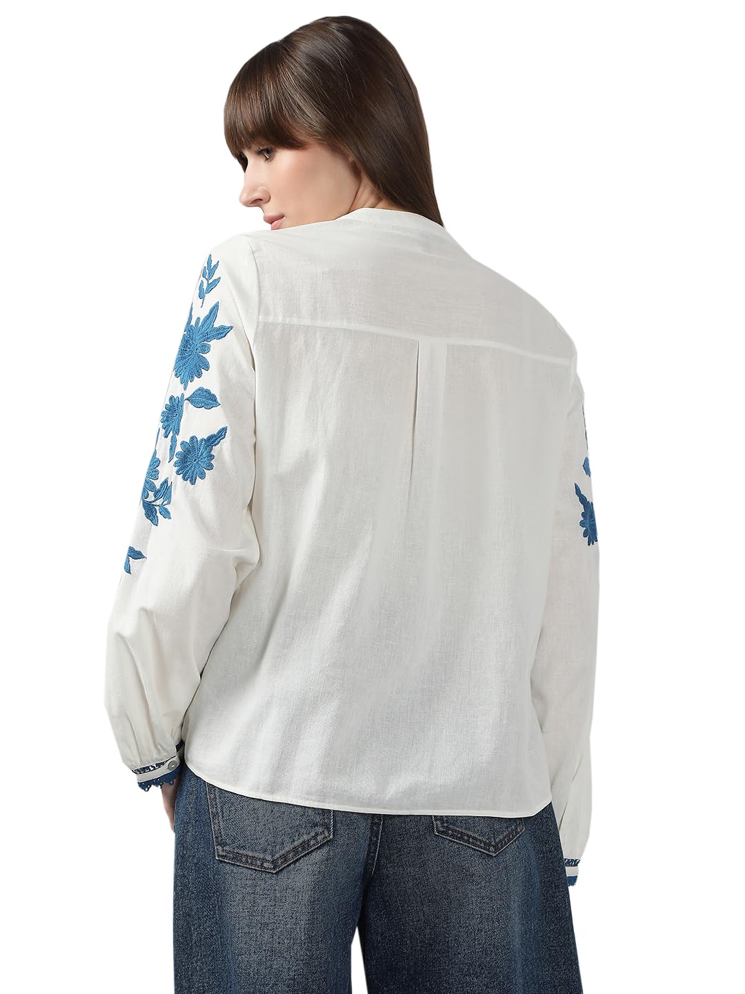 VERO MODA Women's Cotton Regular Fit White Shirt