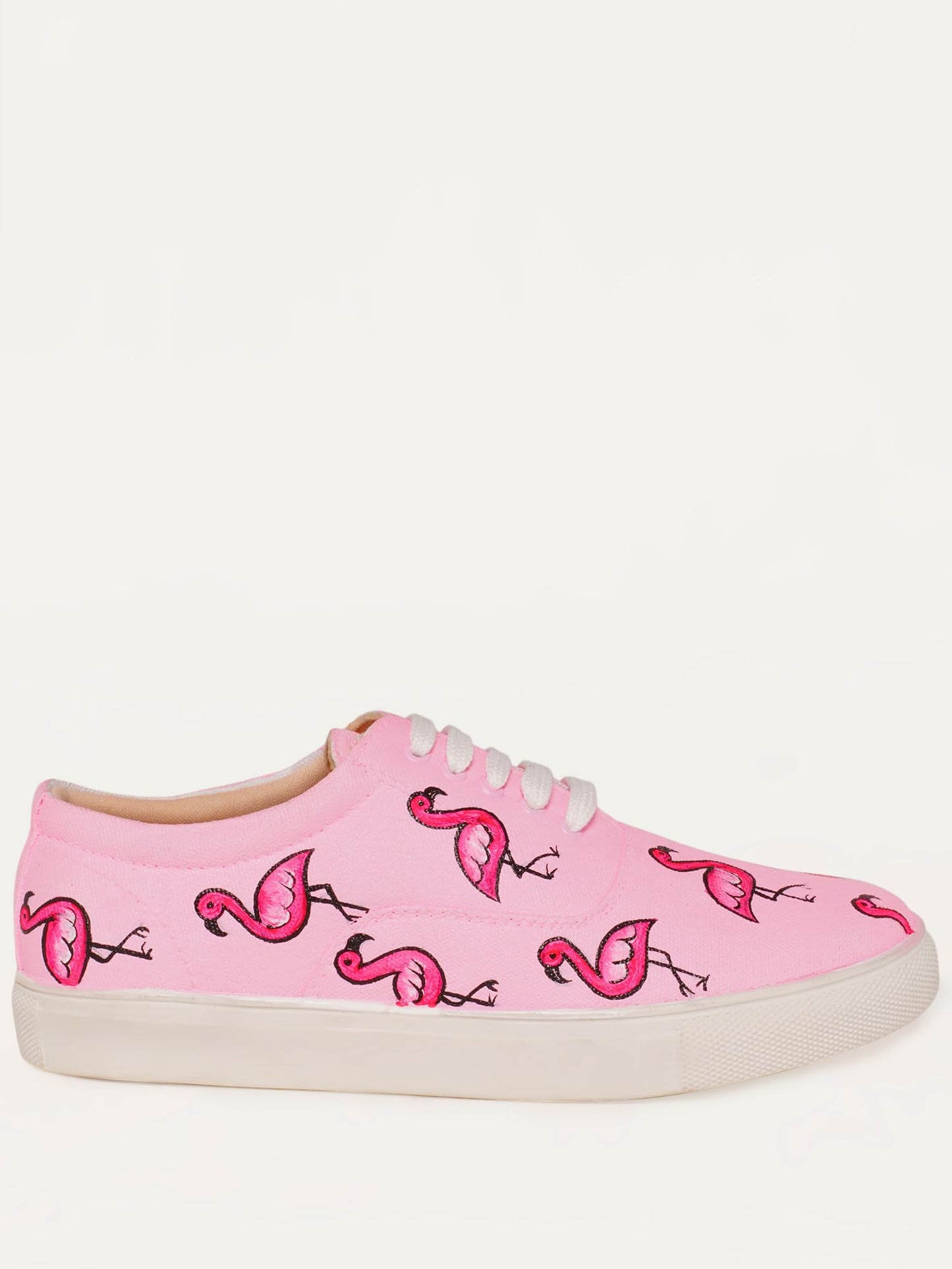 THE QUIRKY NAARI Flamingo in Pink Sneakers with A Dainty Pink Hue | Pink