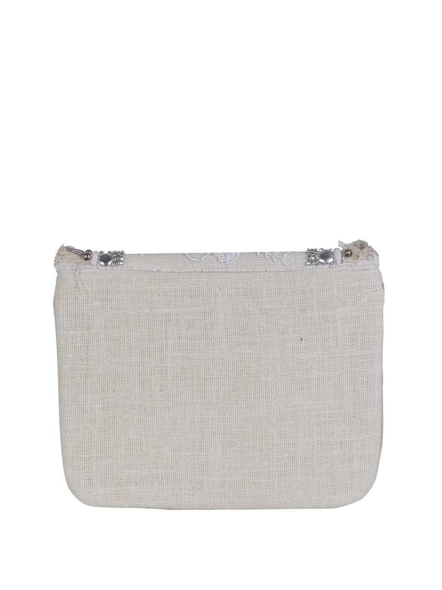 SWISNI White white banjara boho bag II Women's Traditional Designer Clutch For Women & Girls II Banjara Boho bag