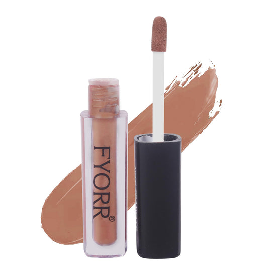FYORR Non Transfer Matte Waterproof Liquid Lipstick Ultra Pigmented Non-Sticky Smooth Finish Lip Color, SandleBrown Style (4ml)