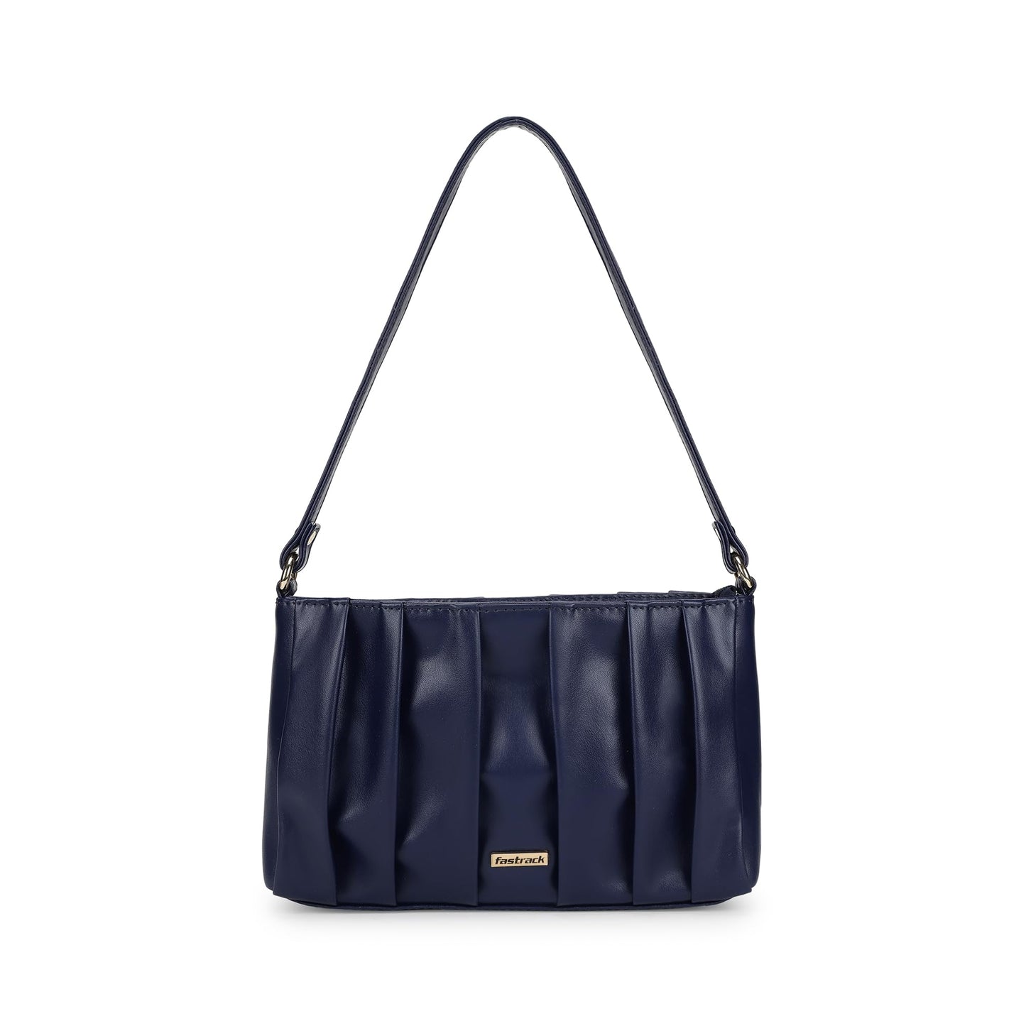 Fastrack Women's Pleated Shoulder Bag with Top Zip Closure | Inner Zip and Slip Pockets, Comfortable Shoulder Strap | Soft Textured Shoulder Bag | Trendy Women's Handbags
