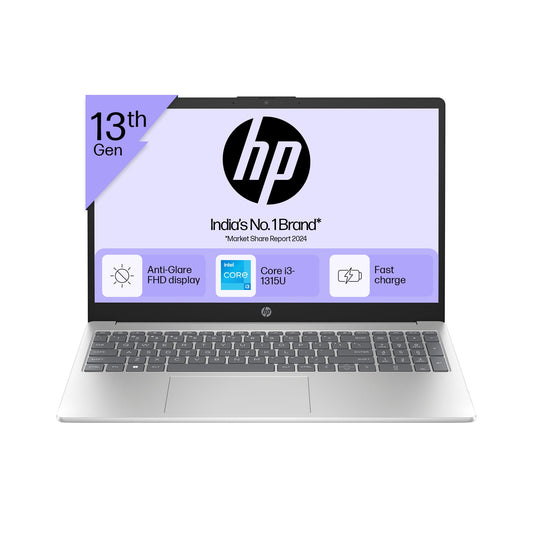 HP 15, 13th Gen Intel Core i3-1315U, 8GB DDR4, 512GB SSD, (Win 11, Office 21, Grey, 1.59kg), Anti-Glare, Micro-Edge,15.6-inch(39.6cm), FHD Laptop, Intel UHD Graphics, 1080p FHD Camera, fd0006TU