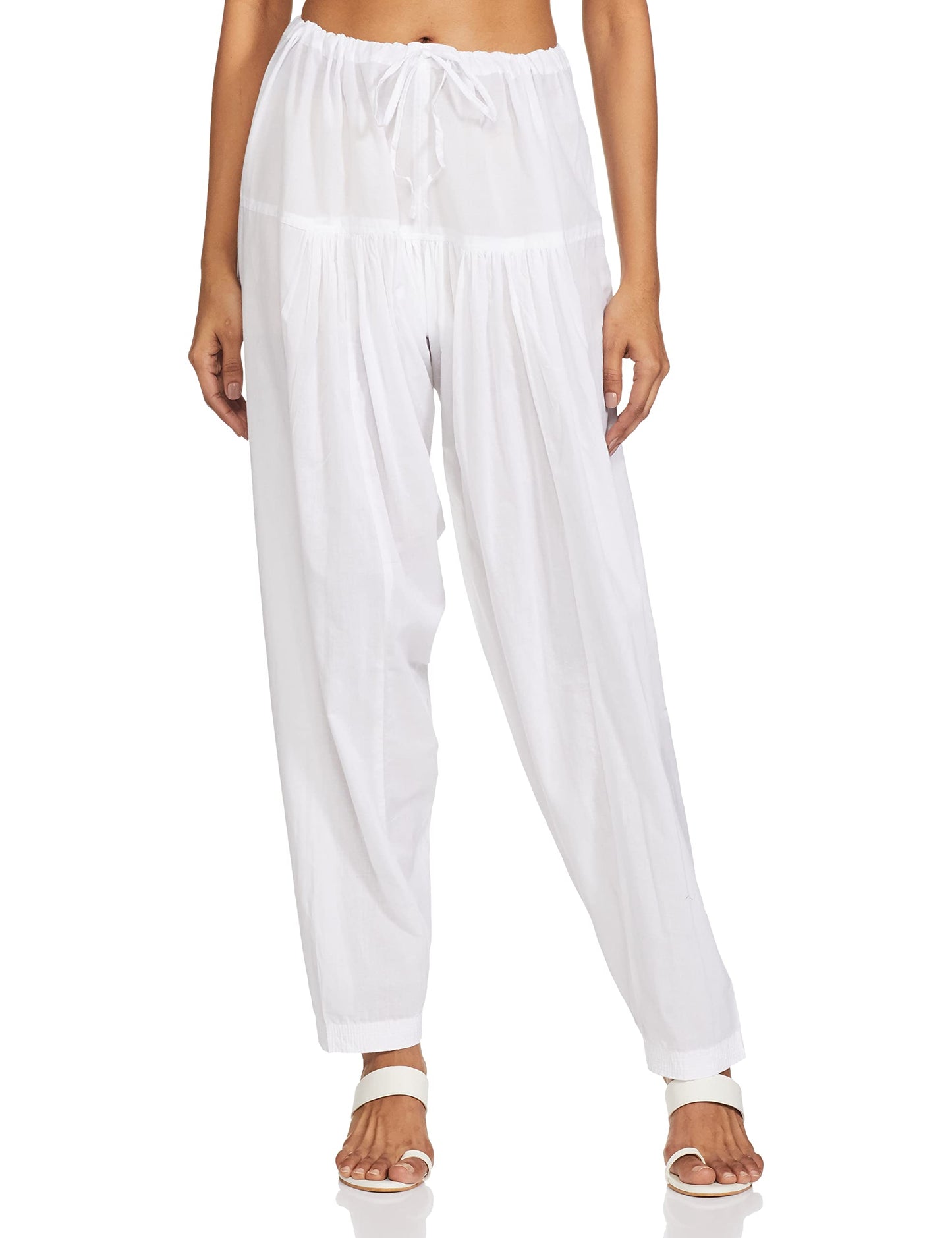 Max Women Solid Regular Fit Mid Rise Salwar (Nooswcs21Wh_White_XL)