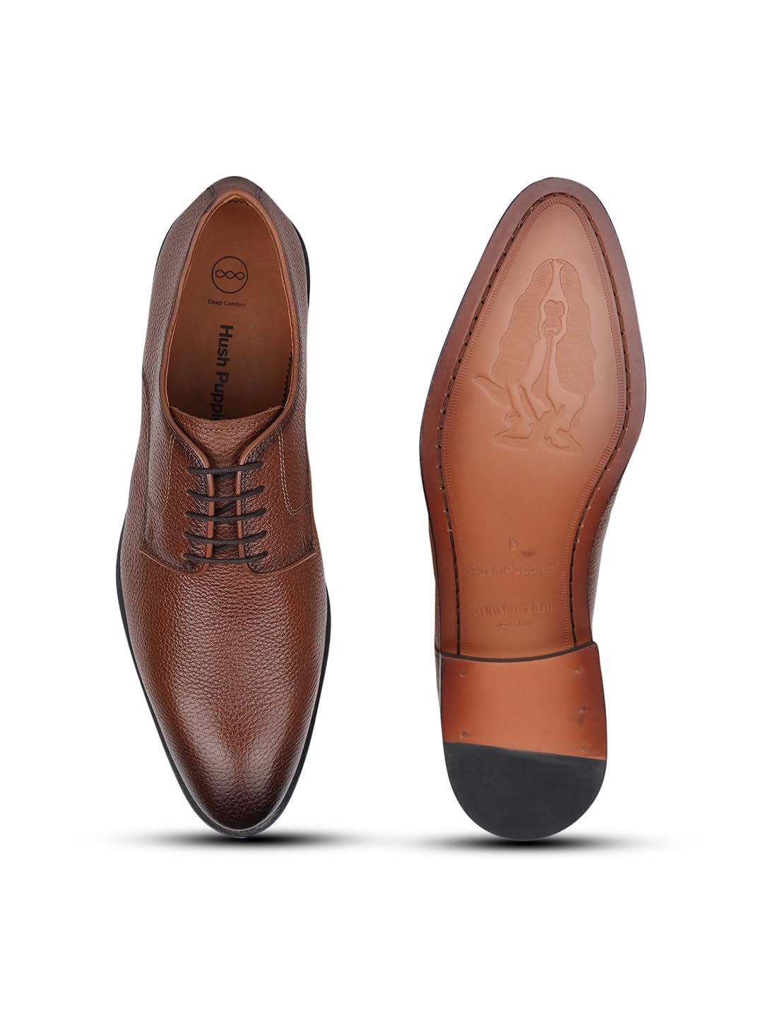 Hush Puppies MESA PDM Laceup, Men's Tan Formal Derby Shoes Size- UK- 8