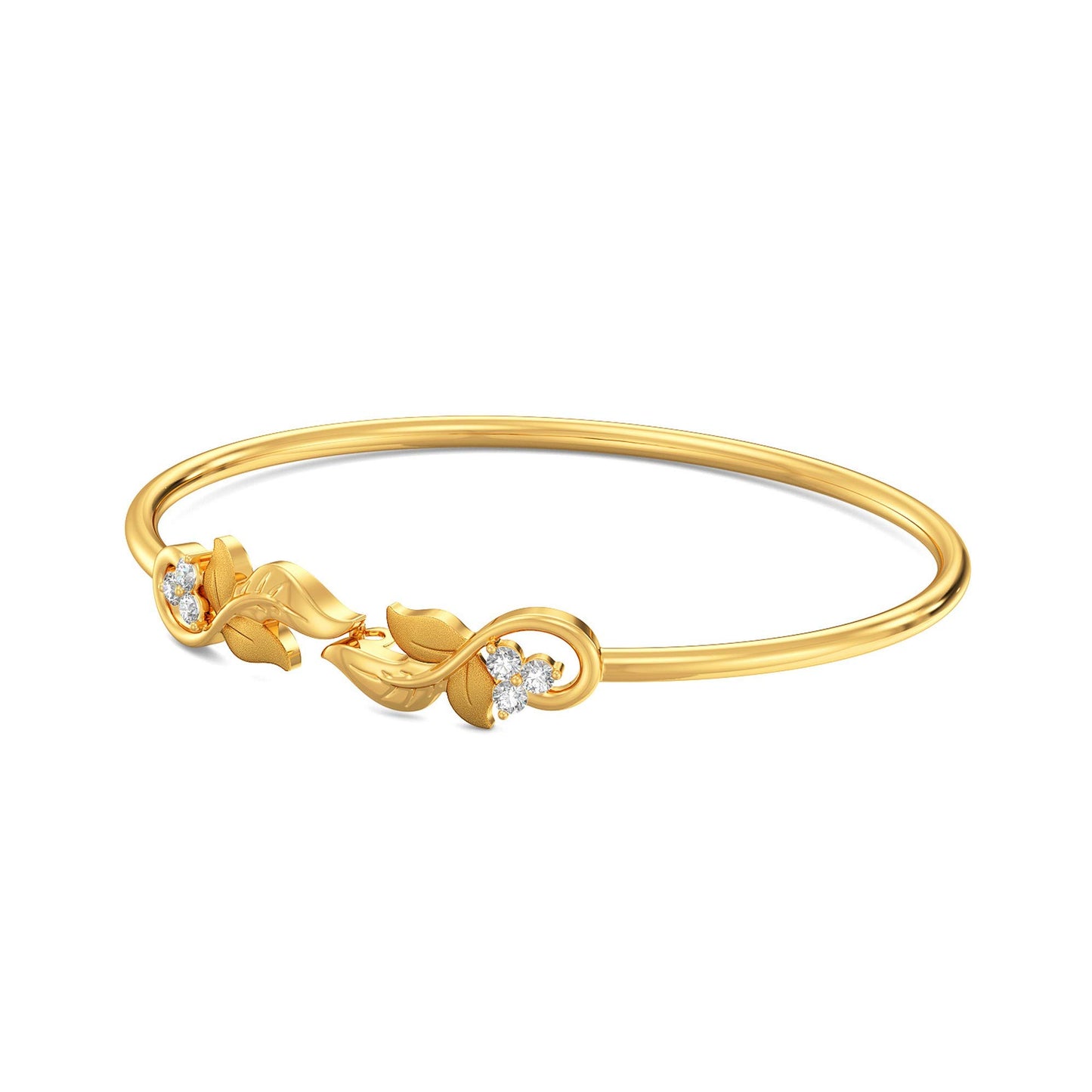 Joyalukkas 22k (916) Purity | BIS Certified | Slim Floral-leaf Beautiful Gold Bangle For Women