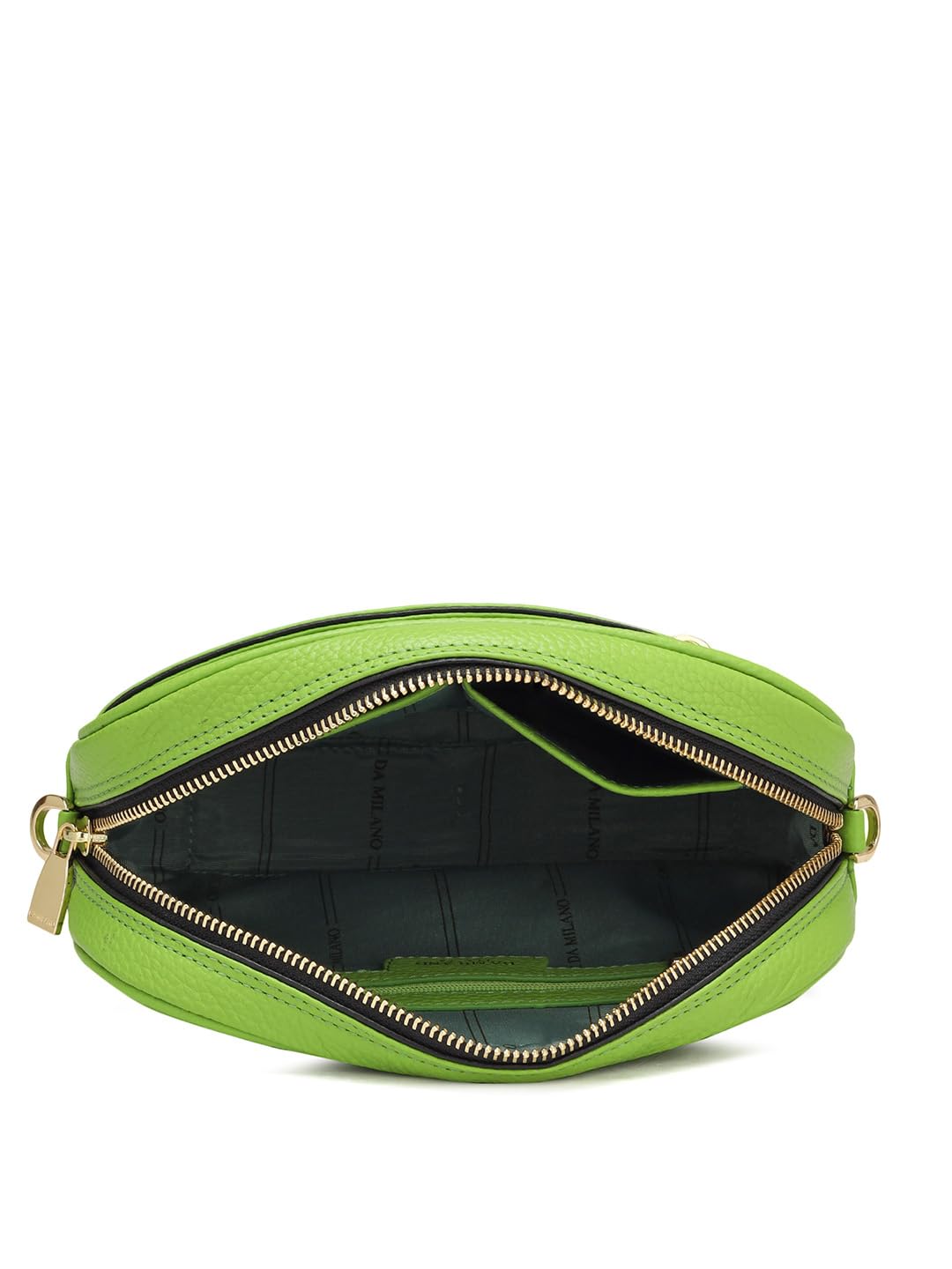 Da Milano Genuine Leather Green Womens Sling Bag (01147) (Small)