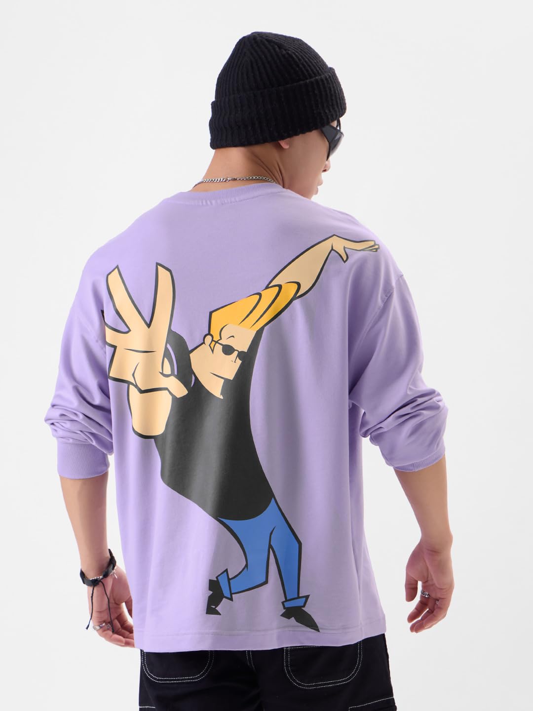 The Souled Store Cartoon Network: Johnny Bravo Men Oversized Full Sleeve T-Shirt