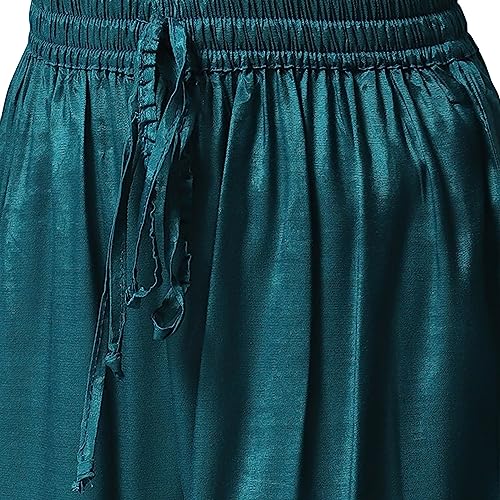 BIBA Girl's Cotton Printed Tired Kurta Kid (Kw5449_Teal_5, Salwar Suit Set)