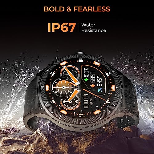 beatXP Flux 1.45" (3.6 cm) Ultra HD Display Bluetooth Calling Smart Watch, 415 * 415px, 60Hz Refresh Rate, Rotary Crown, 500 Nits, Health Tracking, 100+ Sports Modes (Black)