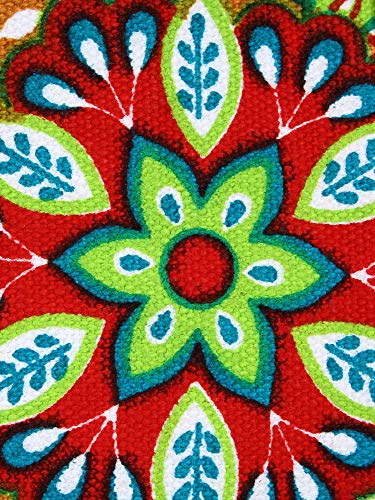 Anekaant Florid Printed Canvas & PU Shoulder Bag Beige & Multi