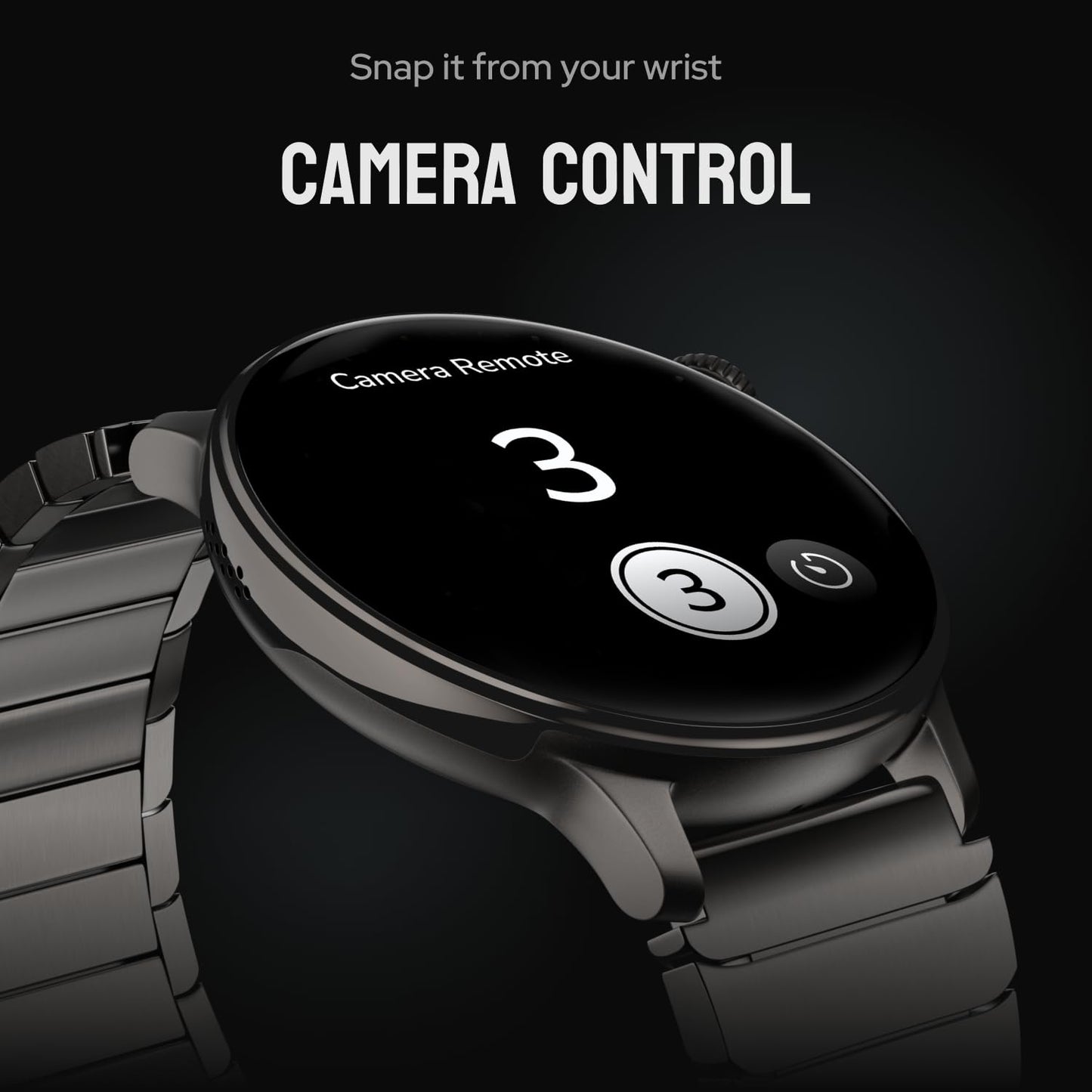 Noise Pro 6R 1.46" AMOLED Smart Watch, 1000 NITS, Powered by AI Pro, Built-in GPS, Strava Integration, Stainless Steel Dial, Video Watch Faces, 3ATM, Emergency SOS, TWS Connectivity (Chrome Black)