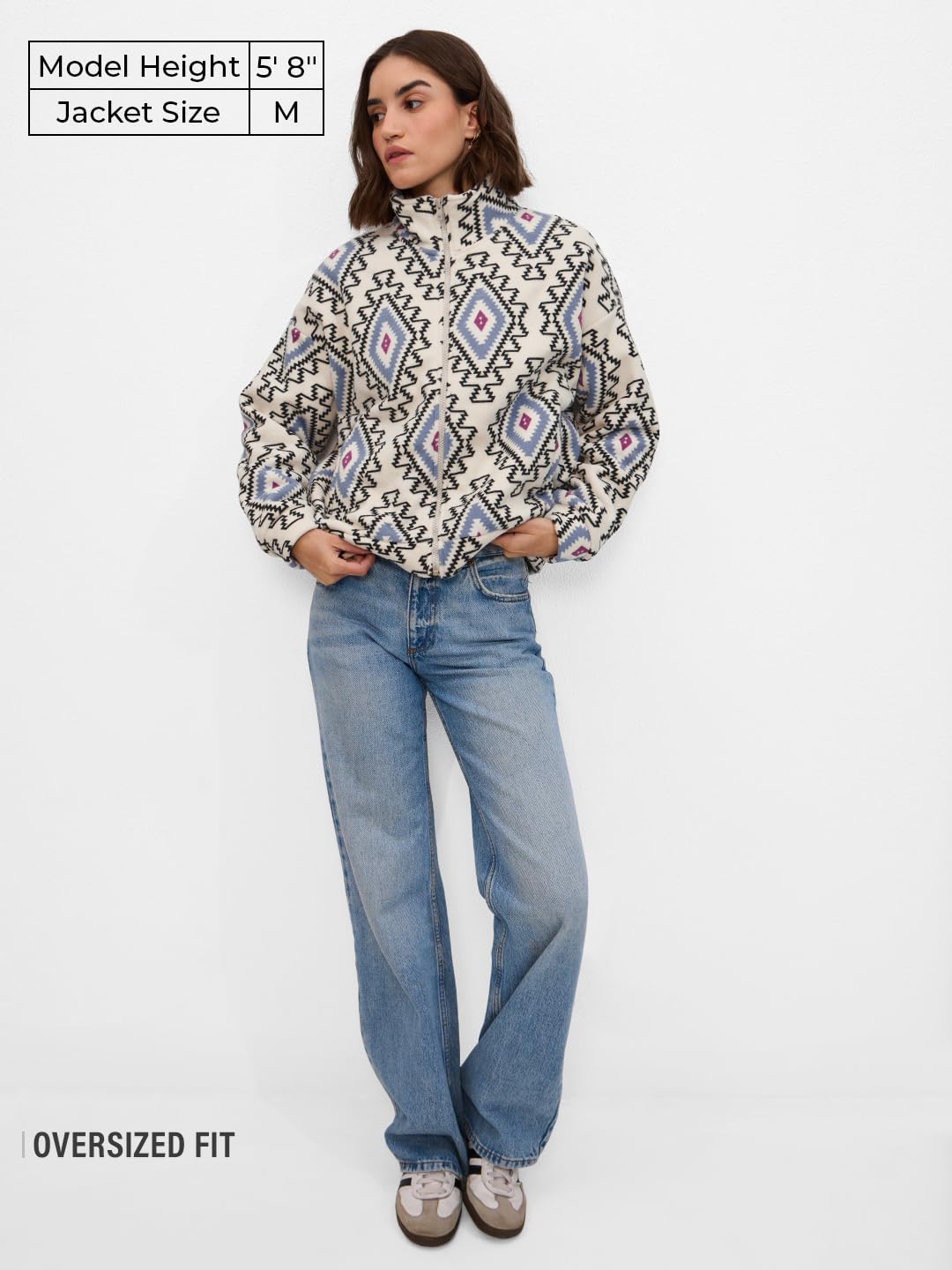 The Souled Store Polar Fleece: Wonder Women and Girls Long Sleeve Zipper Front Oversized Fit Cropped Jackets