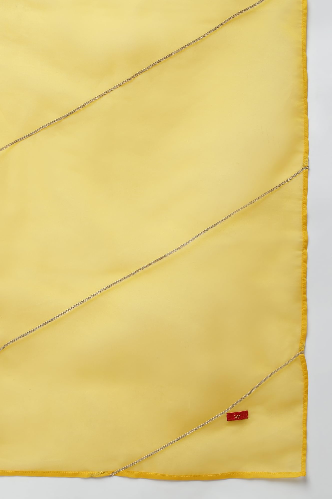 W Women's Silk Kurta and Trouser Set (22AUWS18282-119632_Marigold Yellow_M)