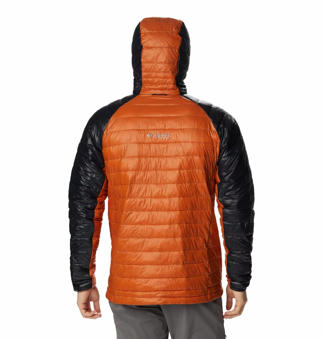 Columbia Mens Platinum Peak Hooded Jacket, Warm Copper, Black, S