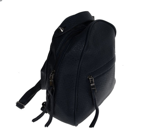 Artisan Crafted Leather Look Handbag Backpack/College Bag/Office Bag (Black) For Women/Girls