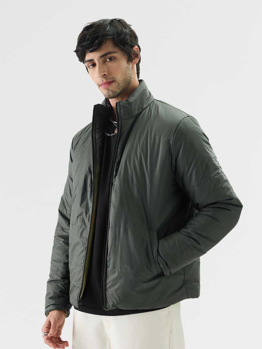 The Souled Store TSS Originals: Camo Fade Men Puffer Jackets Jackets Winter Coats Outerwear Bomber Puffer Windbreaker Hooded Quilted Lightweight Warm Stylish Fashionable Casual Trendy Classic