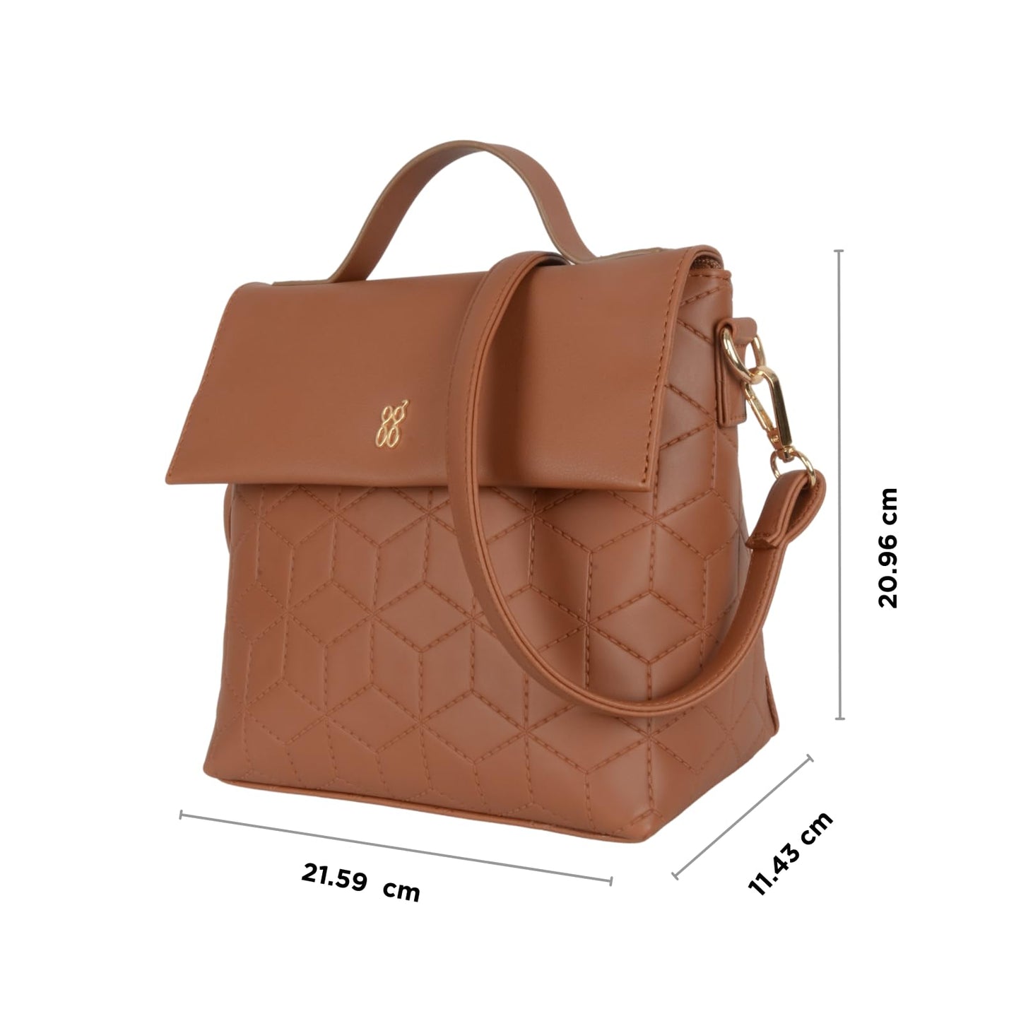 Baggit Women's Tappy Tan Small Sling Bag | Ladies Stylish Casual Cross Body Purse Handbag | | Faux Leather | 6-Month Warranty | Cruelty-Free Material | Made in India