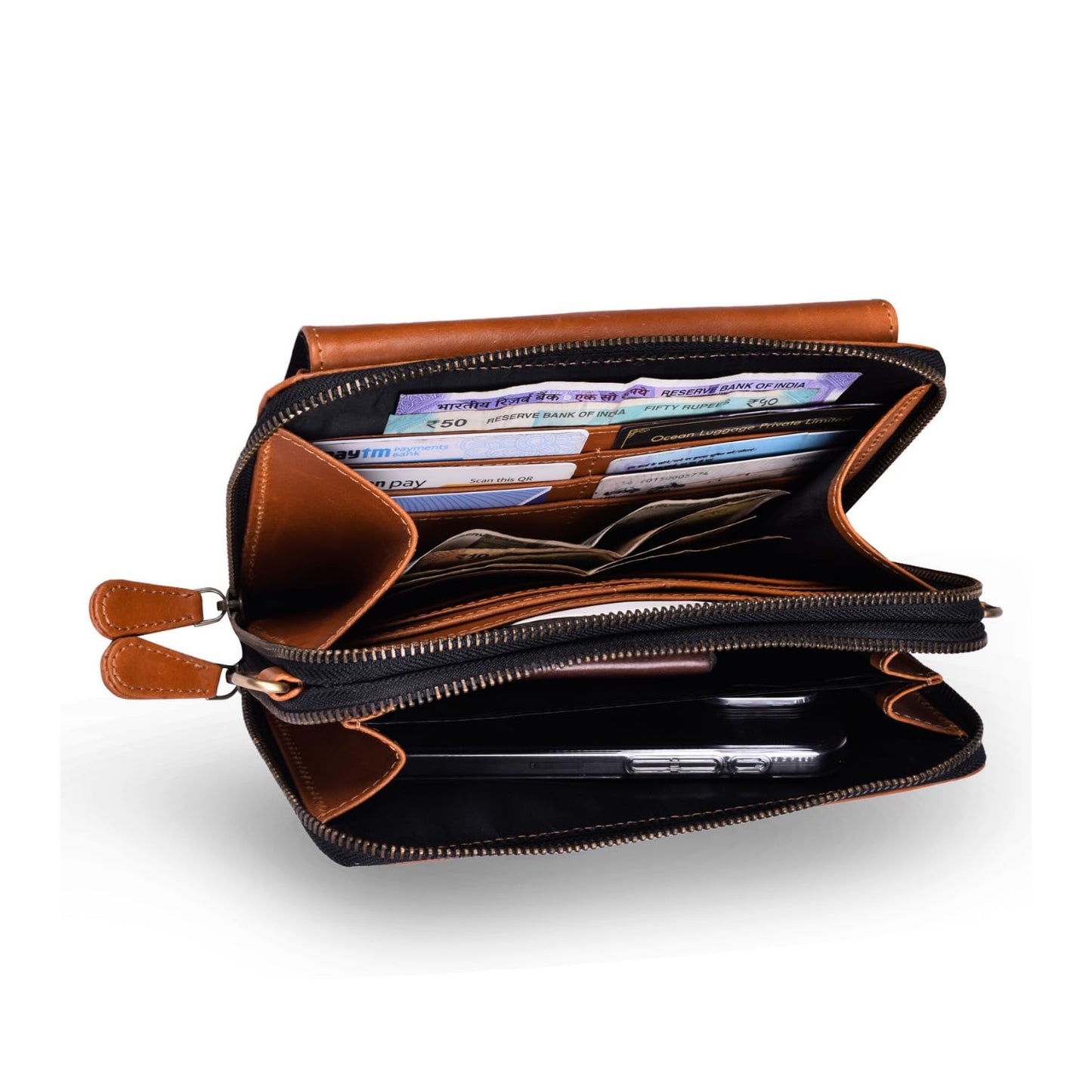 STRUTT VersaCarry 2-in-1 Leather Sling Bag, Women's Mini Wallet, Stylish & Versatile Bag for Teenage Girls, Genuine Leather Cash Wallet with Card Slots, Storage Slots & Detachable Strap - Brown