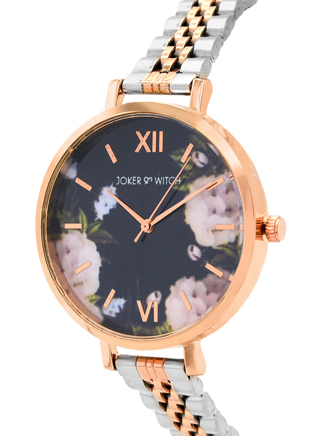 Joker & Witch Fleur Black Dial 12mm Multicolor Stainless Steel Watch for Women