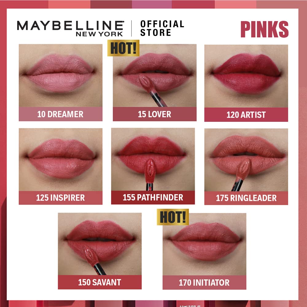 Maybelline New York Superstay Matte Ink Liquid Lipstick - 16H Longwear Matte | Validator, 5ml
