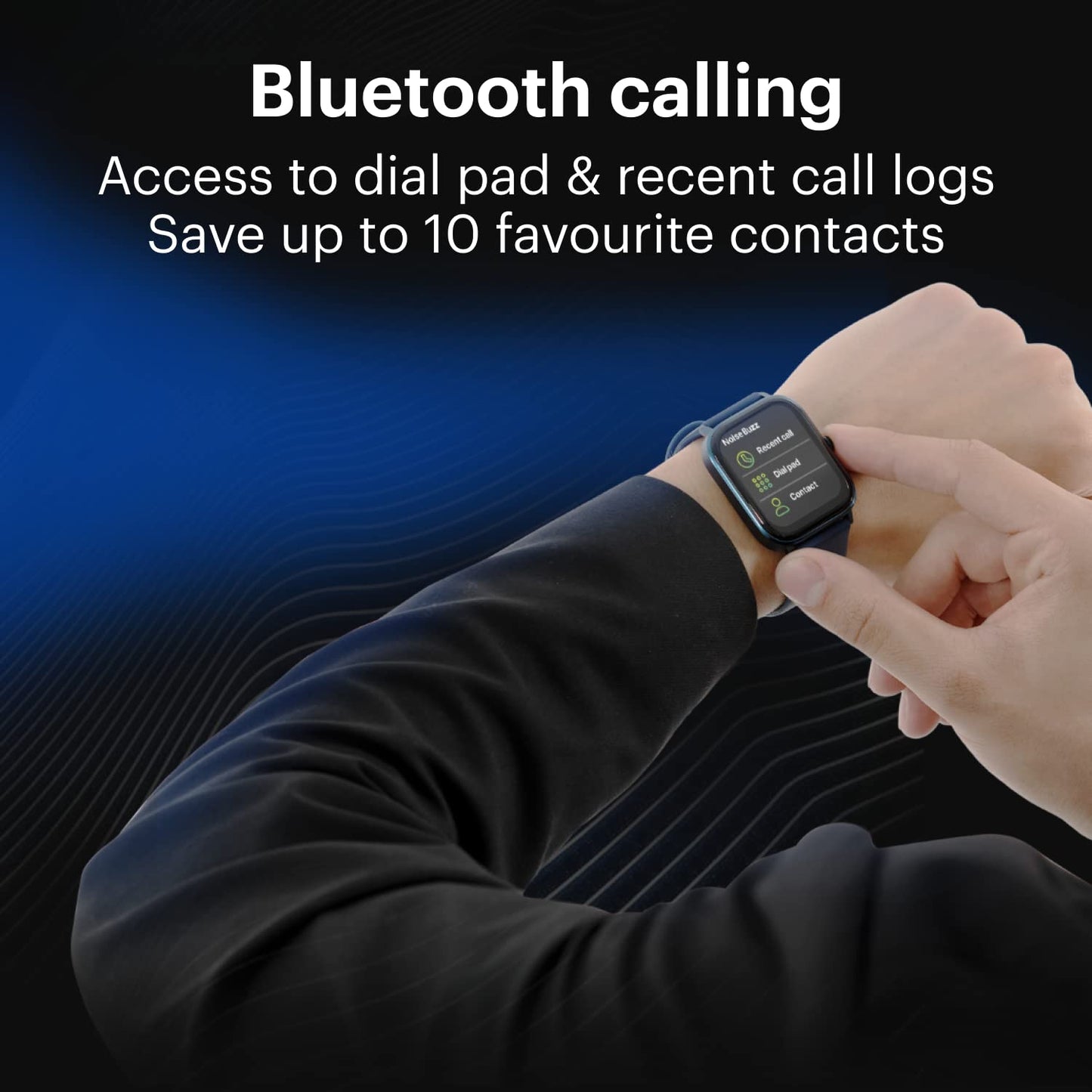 Noise Newly Launched Quad Call 1.81" Display, Bluetooth Calling Smart Watch, AI Voice Assistance, 160+Hrs Battery Life, Metallic Build, in-Built Games, 100 Sports Modes, 100+ Watch Faces (Space Blue)