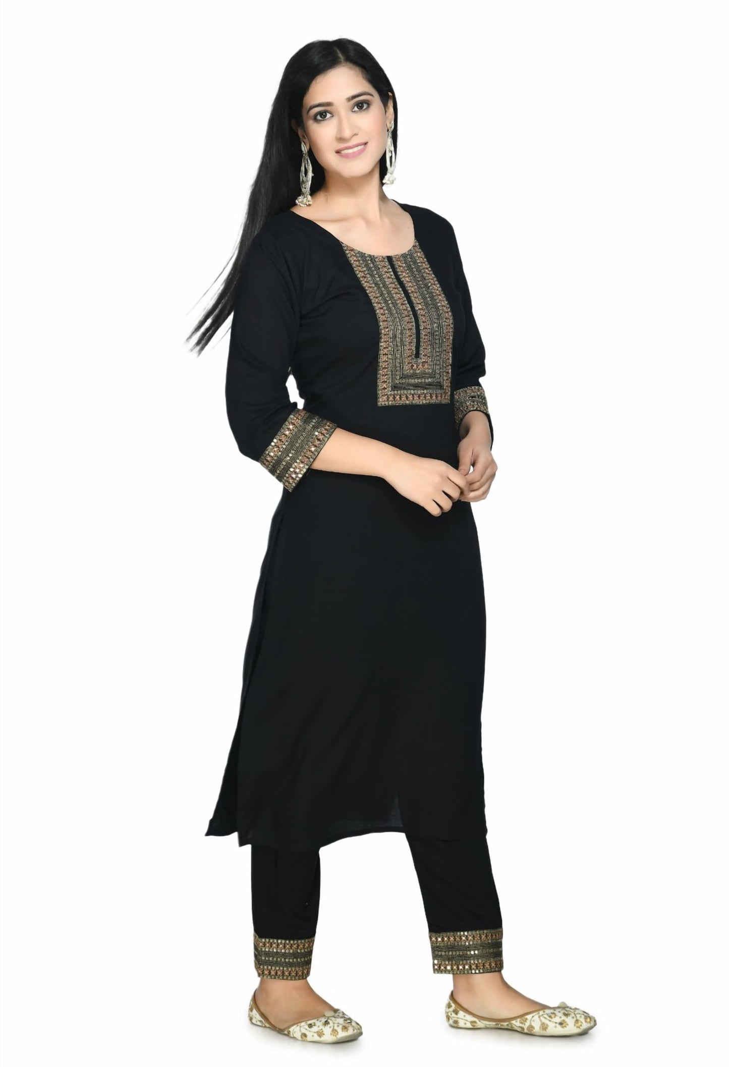 LIBOZA Kurta Set For Women With Dupatta & Pant, Designer Embroidered Pakistani Cotton Rayon Suit Sets For Ladies Wedding, Festival & Function, Salwar Suits With Heavy Embroidery